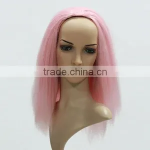 Pink Lace Front Hair Wig Synthetic U Part Braided Lace Front Wigs Long Design thumbnail-2
