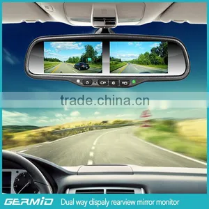 Car Multiple Display Mirror Monitor Dual 4.3 Inches LCD Screen Rearview Car Mirror With Camera thumbnail-6