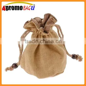 China Factory Promotional Wholesale Burlap Drawstring Jute Bags thumbnail-1