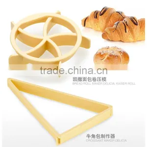 Food Grade Plastic Kaiser Roll Maker Toast Bread Mold Sandwich Cutter thumbnail-3