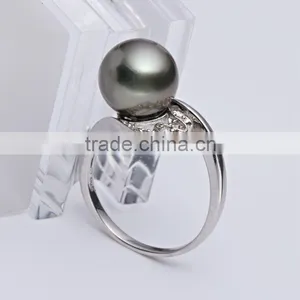Wholesale Cheap Promotional 925 Woman Black Pearl Ring thumbnail-1