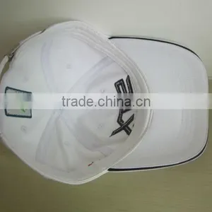 White Cotton Golf Caps Flat Embroidery Golf Cap Wholesale thumbnail-6