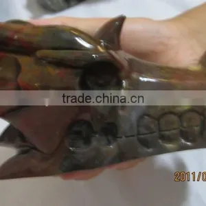 Wholesale Fashion Natural Crystal/obsidian/agate/tiger Eye Stone Dragon Head Skull thumbnail-6