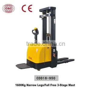 1.6T Electric Pallet Stacker With Full Free 3-stage Mast thumbnail-1