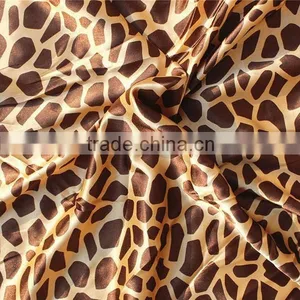 Wholesale Giraffe Pattern Stretch Satin Fabric, Polyester Satin Fabric thumbnail-1