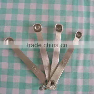 4pcs Square Curved Stainless Steel Measuring Flavor Spoon thumbnail-1