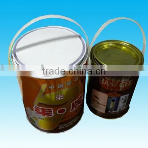 5L Round Open Head Paint Tin Can With Plastic Handle thumbnail-1