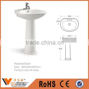 Bathroom Sanitary Ceramic Pedestal Basin Wash Basin Sink Price thumbnail-1
