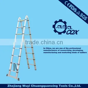 Aluminum Multipurpose 5.0m DOUBLE Telescopic Ladder With New TUV GS/EN131 thumbnail-1