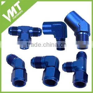 6AN Tee Fitting With Female Swivel on the Run Blue or Black or Silver thumbnail-4