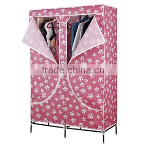 Two Doors Portable Cloth Wardrobe,Double Door Bedroom Color Wardrobe thumbnail-3