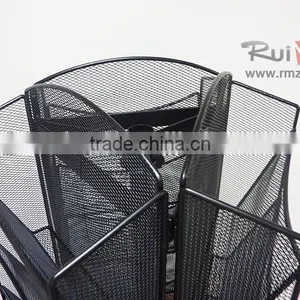 8-tier Rotating Black Metal Magazine Rack thumbnail-5