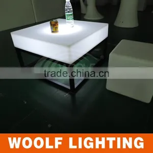 Super Modern Design Hotel Leisure Time LED Colourful Glorious Square Coffee Table Tea Table thumbnail-1