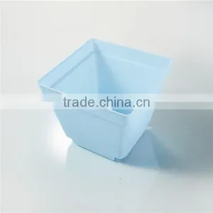 Plastic Colorful Small Square Flower Pots With Pallet Tray Saucer for Decoration of Home Office Desk Garden Flower Sh thumbnail-4