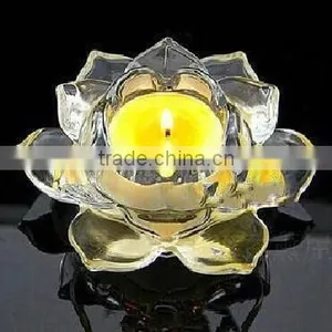 Wholesale European Lotus Shape Glass Candlestick thumbnail-1