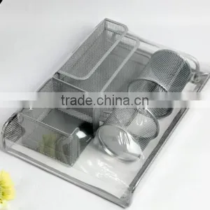 Factory Wholesale Fancy Metal Mesh Office Desk Stationery Set thumbnail-2