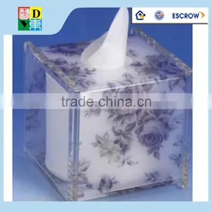 2015 Custom Acrylic Tissue Box Simple Design PMMA Acrylic Napkine Holder Wholesale Black Acrylic Tissue Holder thumbnail-4