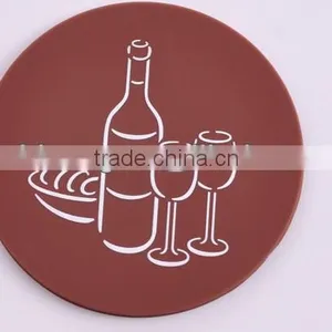 OEM/ODM Colorful Logo/patterns Printed Silicone Cup Mat thumbnail-1