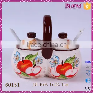 White Ceramic Decal Desgin Tableware Gravy Boat Set thumbnail-1