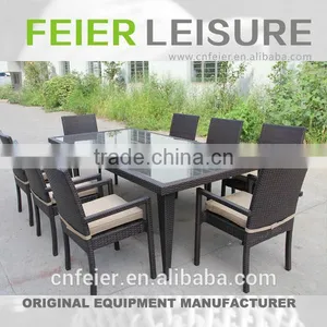 FEIER A6085CH Outdoor Rattan Dining Table Chairs thumbnail-1