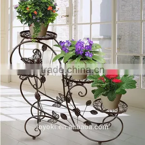 Classic Plant Stand Shelf Holds Garden 3 Tier Iron Flower Pot Stand thumbnail-3