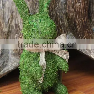 Cute Moss Bunny Rabbit Standing With Bowknot thumbnail-1