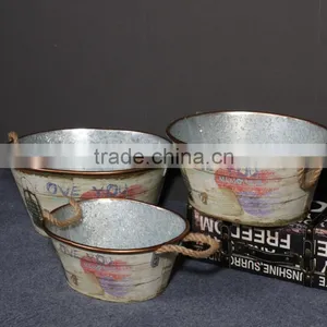Beer Ice Bucket Galvanized Metal Ice Bucket Oval Shape Metal Ice Bucket thumbnail-1