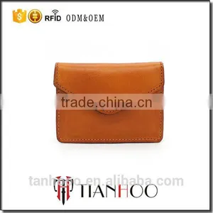 Small Size Custom Personalized Genuine Leather Coin Purse Mini Cash Bag Retro Wallet thumbnail-1