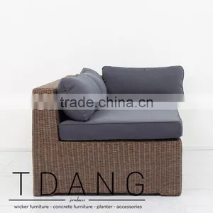 Paula Left Hand Wicker Bench - Poly Rattan Conversation Bench thumbnail-3