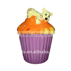Ceramic Cupcake Cookie Jar With Dog thumbnail-1