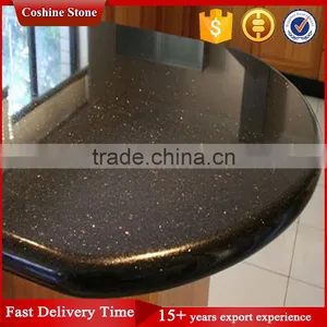Natural Black Galaxy Granite Bullnose Countertop thumbnail-1