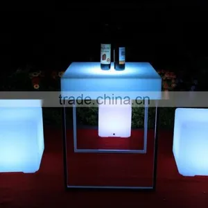 Mult Color Changing Plastic and Stainless Stell Led Table thumbnail-4