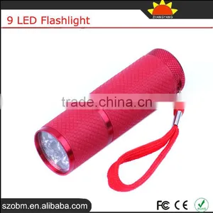 9 LED White Light AA Battery Free Sample Torchlight Cheap Police Flashlight thumbnail-1