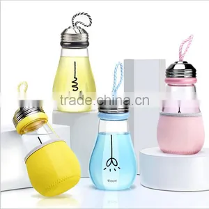 UCHOME 2017 New Design 450ml Single Layer Glass Bulb Water Bottle Glass Bulb Juice Bottle Glass Bulb Beverage Bottle thumbnail-1