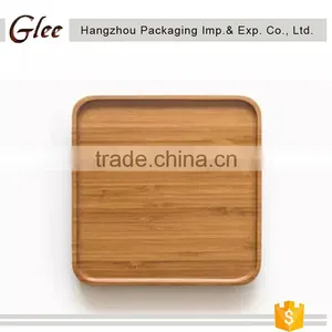 Engraved Polish Fancy Bamboo Plate for Resturant /home Wooden Bread Tray Wooden Food Plate thumbnail-1