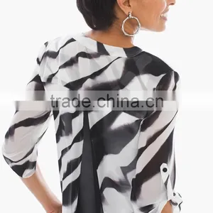 Women's Semi-Sheer Floral Blouse thumbnail-2