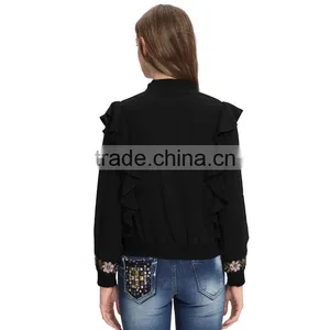 Latest Fashion Custom Women Bomber Flower Jacket thumbnail-5