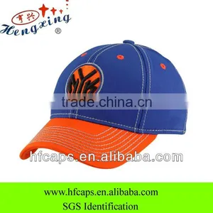 2013 Ladies and Mens Blue and Orange 6 Panels Custom Design 3D Embroidery Baseball Caps and Hats thumbnail-1