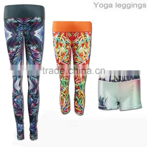 Wholesale Gym Customized Yoga Wear Leggings / Digital Printing Yoga Shorts Gym Leggings thumbnail-1