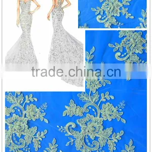 Eco Friendly Design Wholesale African Beaded Corded Lace Dress Fabric thumbnail-1
