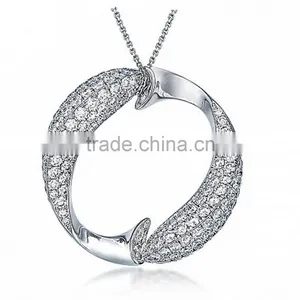 925 Sterling Silver Jewelry Necklace Couple Fish Pendant for Necklace thumbnail-1