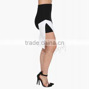 MGOO Top Sale Imported Women Magic Wrap Skirts For Women Office White Black Contrast Fashion Skirts 15145A185 thumbnail-5