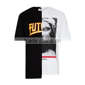 Wholesale Men's Splicing T-shirt Digital Printing T-shirt for Men Custom Clotning thumbnail-5