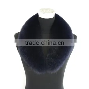Myfur Genuine Blue Fox Fur Made Attached Parka Fur Collar Trim thumbnail-2