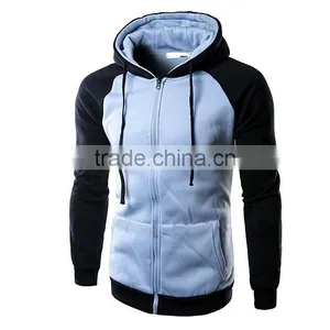 Men's Full Zip Fleece Hoodie, Sweatshirts,White Hooded Sweater, Kangaroo Pocket Hoodie thumbnail-2
