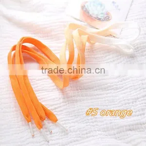51" Customized Sneakers Running Shoelaces~7 Colors Available~100% Polyester Gradient Shoelaces~ Rainbow Color Printing Flat Lace thumbnail-4