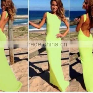 Wholesale Customized Women 100% Cotton Multi Color Striped Long Maxi Dress thumbnail-5