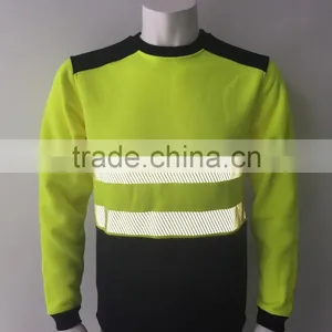 80% Polyester 20% Cotton Fleece hi Vis Safety Sweatshirt thumbnail-3