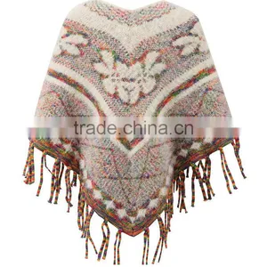 New Fashion Girl Knitting Pullover Poncho Sweater thumbnail-3