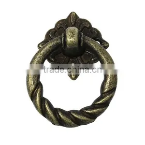 Antique Bronze Circle Ring Small Jewelry Wooden Box Case Cabinet Pull Handle Knobs thumbnail-1